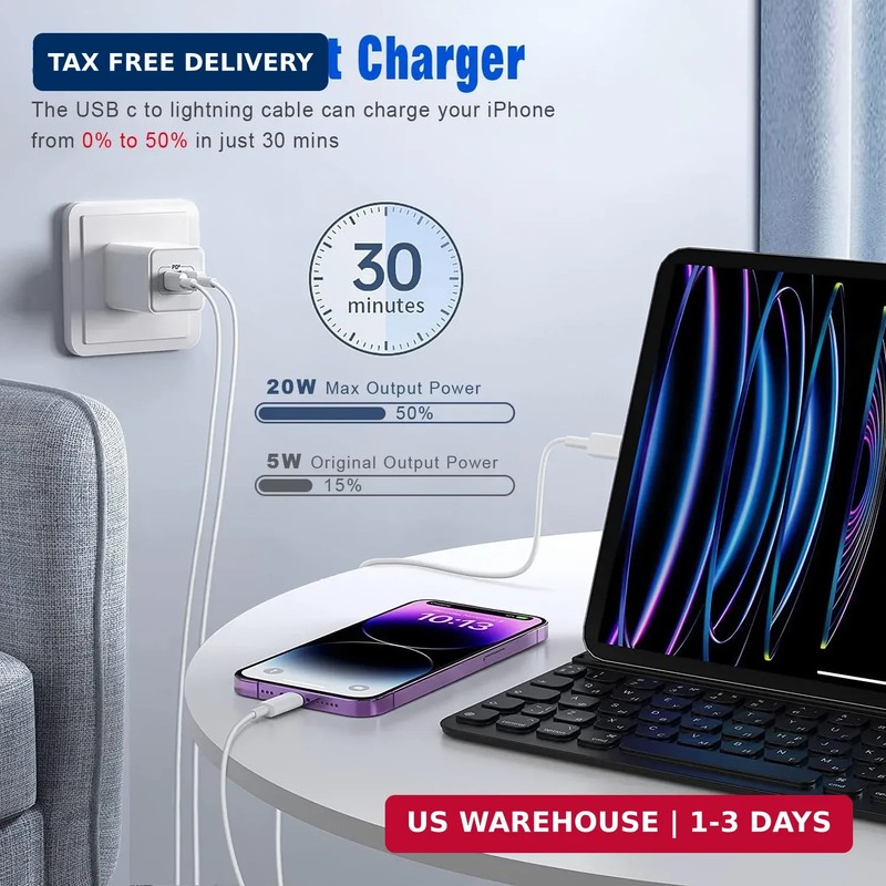 USB C to Lightning Cable [Apple MFi Certified] 2Pack 6FT iPhone Fast Charger Cab gallery
