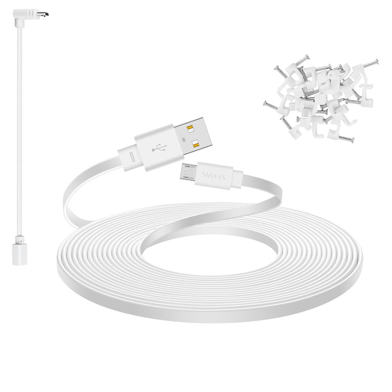 Smays 25 Ft Micro USB Extension Cable Compatible with Wyze Cam V4, Wyze Cam Pan gallery