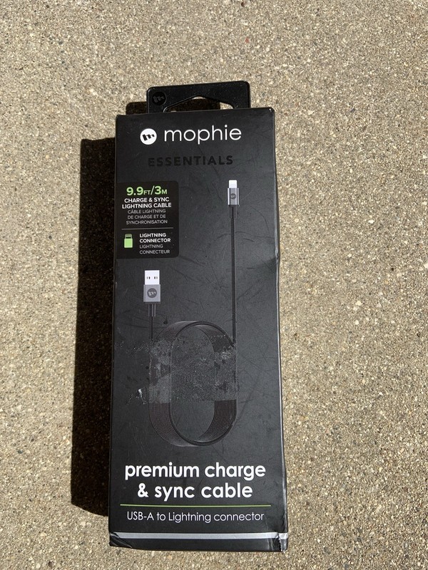 iPhone Cable Cord Mophie Essentials 9.9 Ft 2-in-1 charge & sync Apple