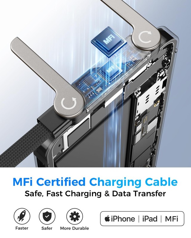 USB to Lightning Cable with Stand, MFi Certified 2-in-1 Invisible Holder Char... gallery