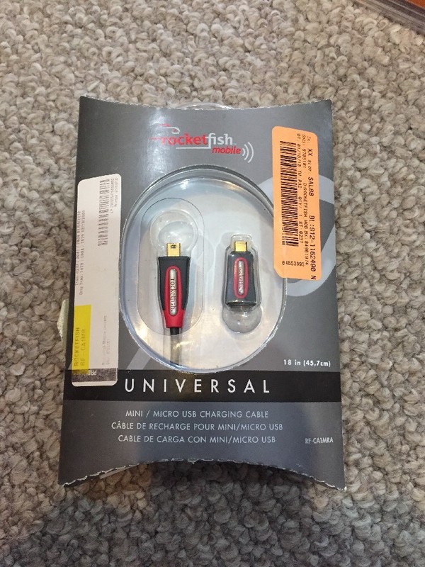 Rocket Fish Mobile universal mini/ Micro USB Charging 18" cable