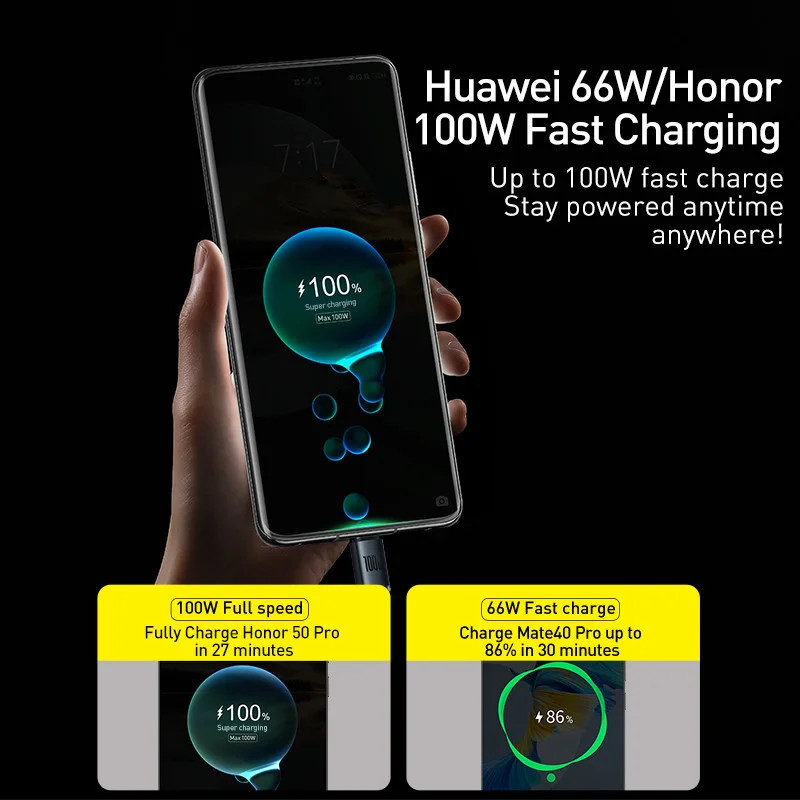 6A USB-C Fast Charging Cable 66W for Samsung OnePlus Huawei Realme Poco gallery
