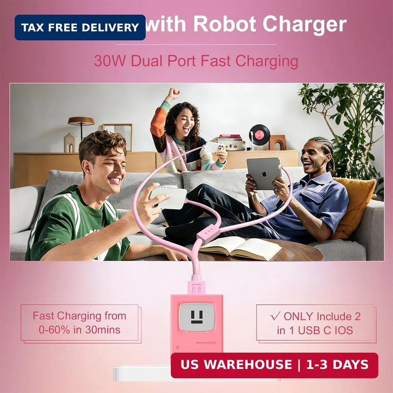 HianDier for iPhone Charger Fast Charging with Multi 2 in 1 USB C Cable 30W USB gallery