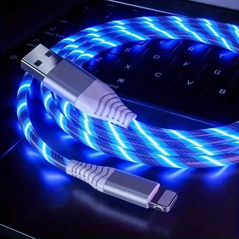 Light Up Fast Charging Flowing Led Charger Cable Cord For iphone 11 12 13 14 gallery