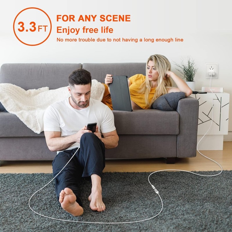 3.3FT iPhone Charging Extension Cable,Nylon Braided Extender Dock Cabl gallery