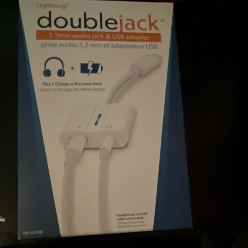 TeaCo DoubleJack to 3.5mm + USB Audio Adapter White LED for iPhone