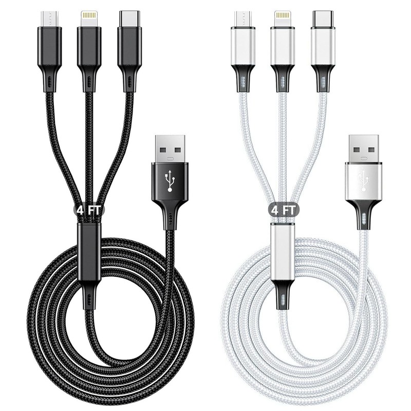 Multi USB Charging Cable 3A, 3 in 1 Fast Charger Cord Connector