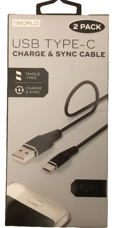 PACK OF 2 - USB-C 6 FT Charging cable, charge and sync cable. | USB Type-C gallery