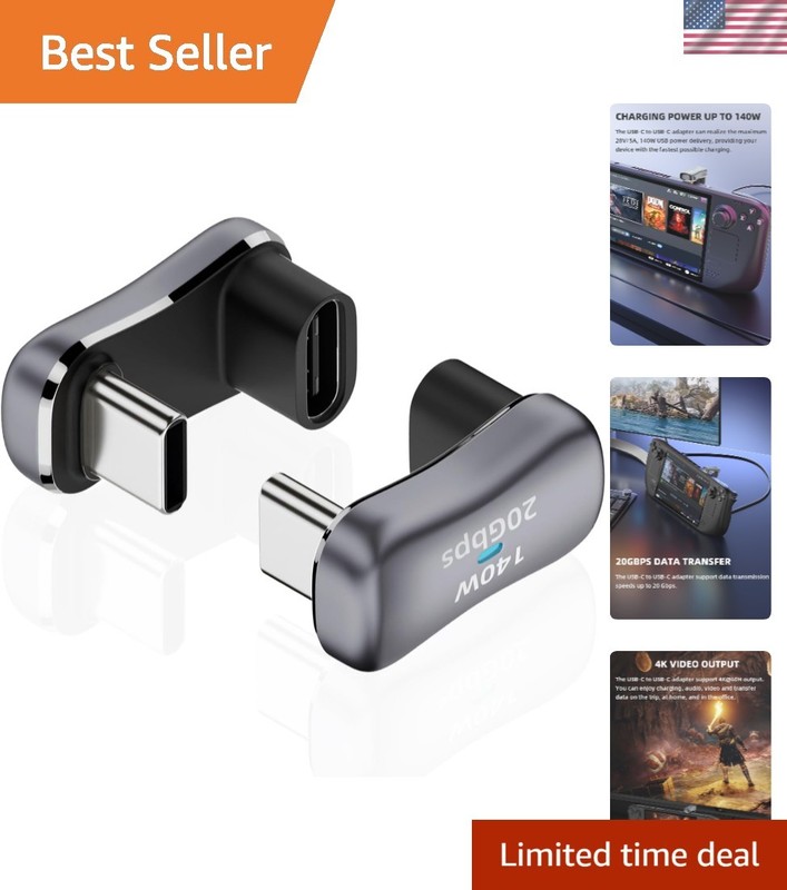 Ultra Compact 180 Degree USB C Adapter Set | Designed for High-Speed 4K Output
