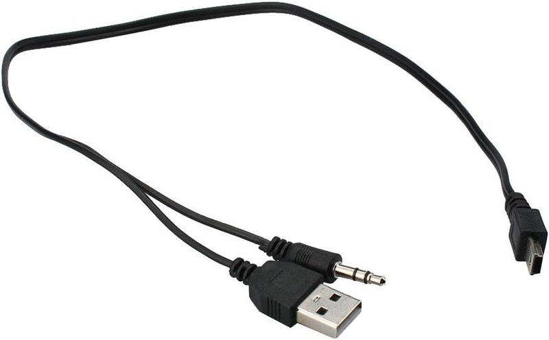 Uxcell 2 Pcs USB 2.0 Charging Cord to Mini B Male and 3.5Mm Jack Plug Audio Cabl