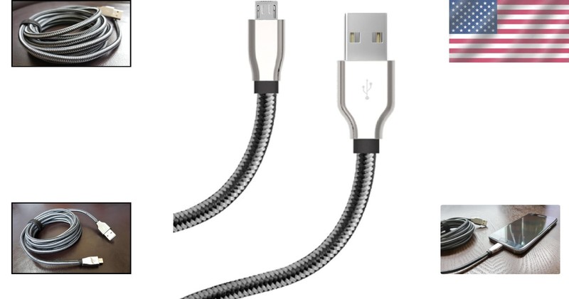 10ft Micro USB Cable - Durable Nylon Braided Design gallery
