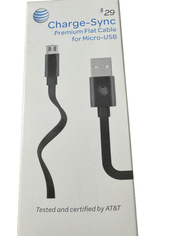 AT&T Charge-Sync Micro-USB Flat Cable 4′ – Black