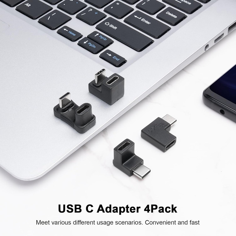 USB C 180 Degree Adapter 4Pack, USB C U Shape Adapter, 180 Degree Angled USB gallery