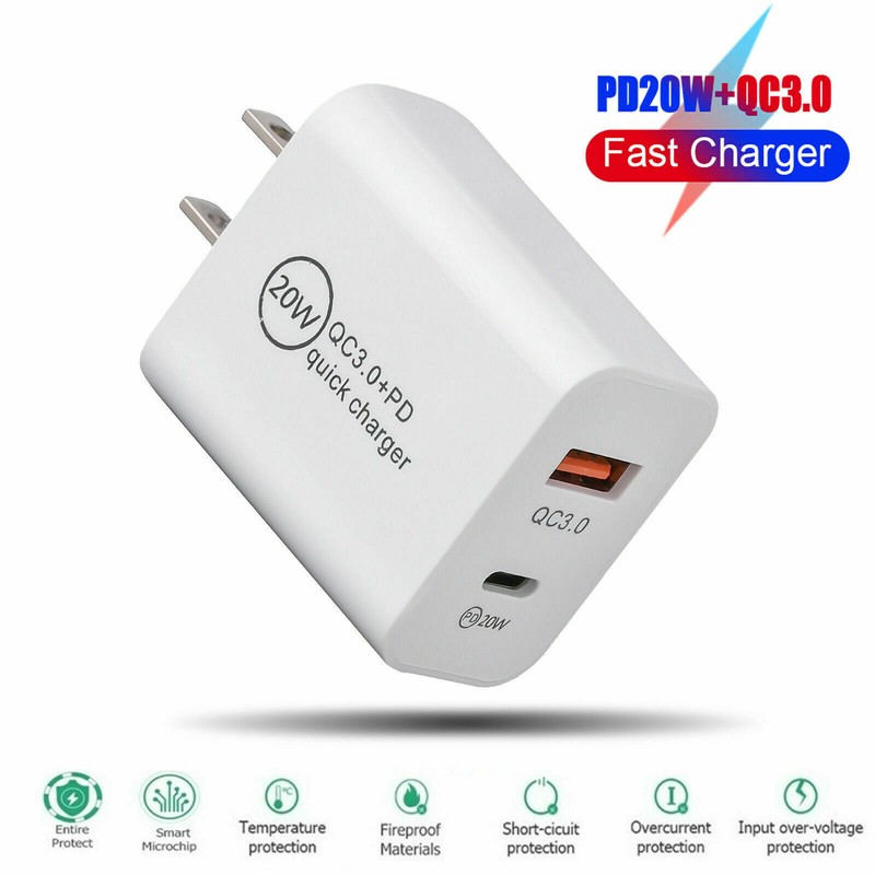 Lot 20W PD QC Fast Charger USB C Power Adapter Block For iPhone 16 15 14 13 12 X gallery