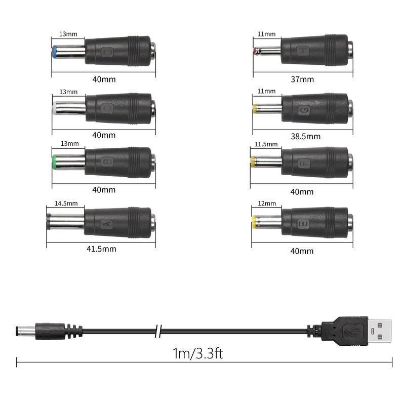 USB to DC Cable, 5V DC 5.5 x 2.1mm Jack Plug Power Cable Universal Charger Pl... gallery