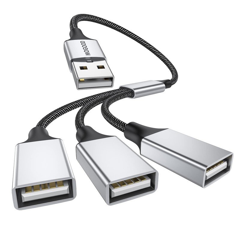 3 In 1 USB Splitter Cable Portable 2.0 Hub For Charging Data Transfer Laptop