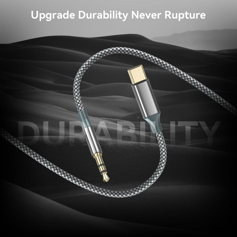 6.5ft USB-C to 3.5mm AUX Audio Cable for Smartphones, Tablets, and Laptops gallery