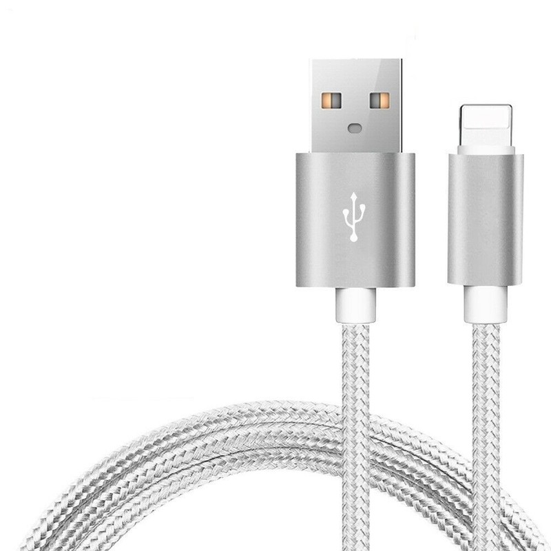 USB Charging Cable 10Ft For iPhone 14 13 12 11 8 7 Fast Charger Data Cord Sliver gallery