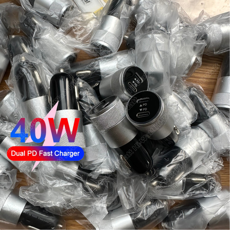 40W Dual USB PD Type-C Car Charger Fast Adapter For iPhone 15 14 13 12 11 XR Lot