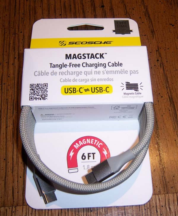 Scosche Statik Magstack Tangle Free Charging Cable USB-C to USB-C 6 Feet *NEW*