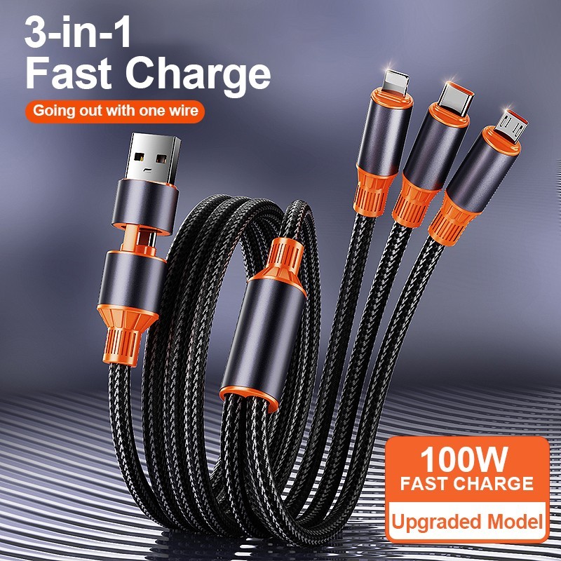 3 in 1 USB Charger Cable Fast Charging Cord Universal Multi Function gallery