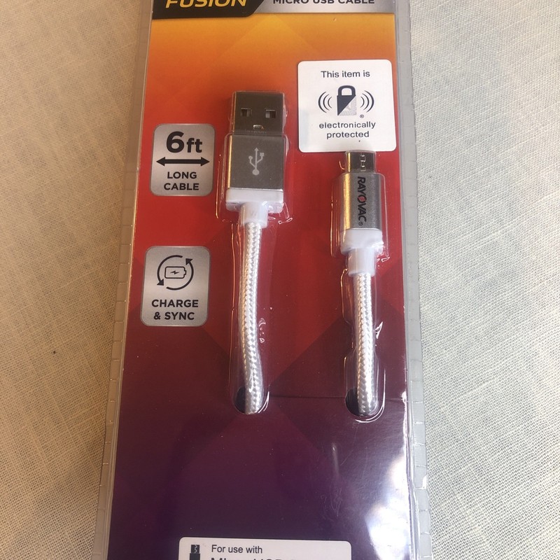 Rayovac Fusion 6 Foot Micro USB Cable Charge & Sync White 1 Pack gallery