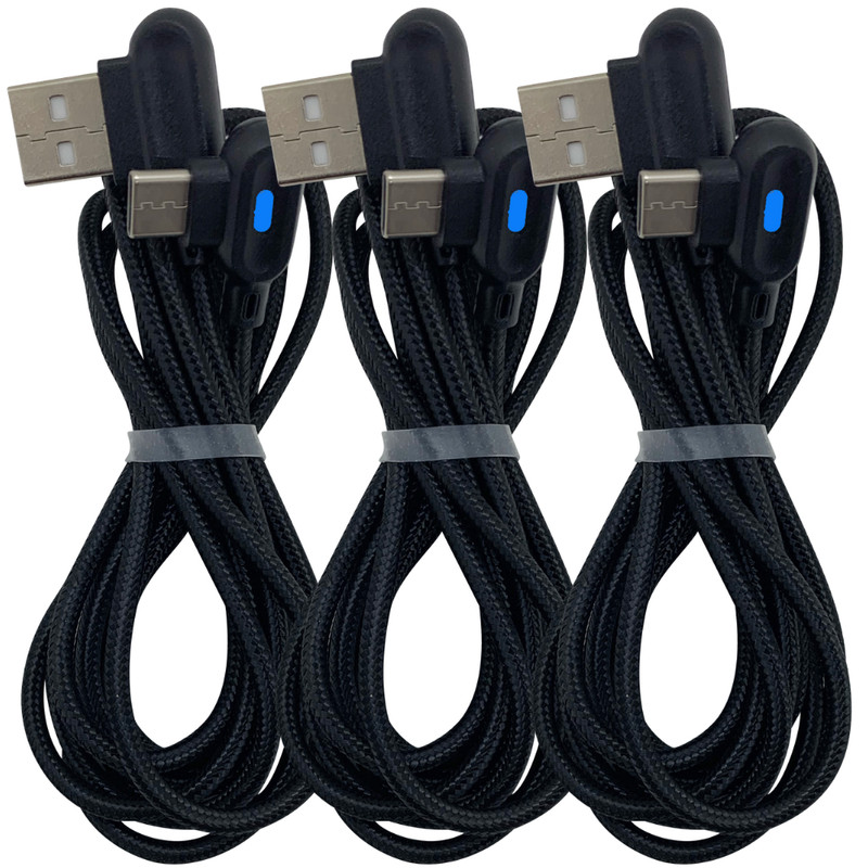 3 Pack 90 Degree Fast USB Type C Charging Cable 3Ft 6Ft For Samsung Charger Cord