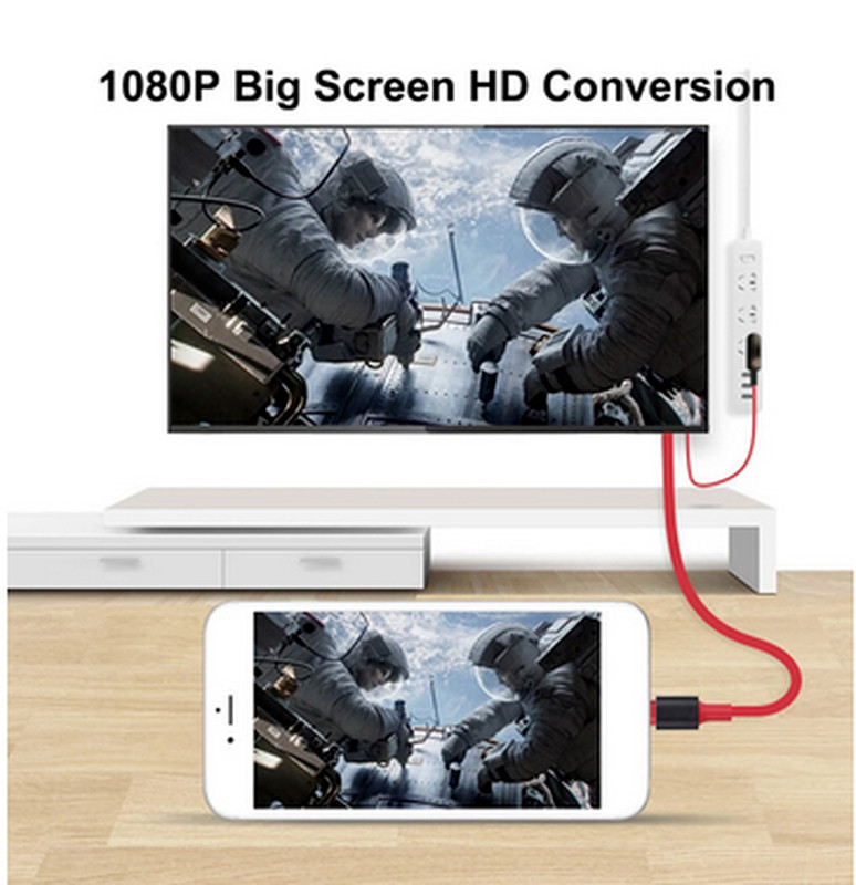 1080P iPhone to HDMI HDTV TV AV Adapter USB Cable For Apple 8Pin 11 Xs XR 8 Plus gallery