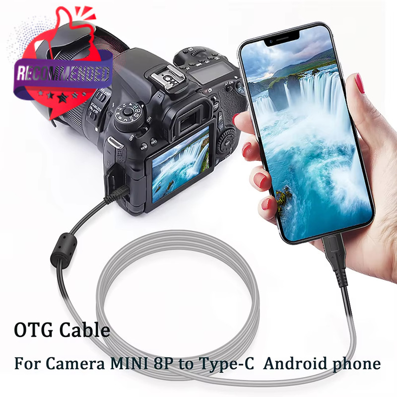 Type-C to Mini 8P OTG Cable for Android Phones & SLR Cameras – Data Transfer