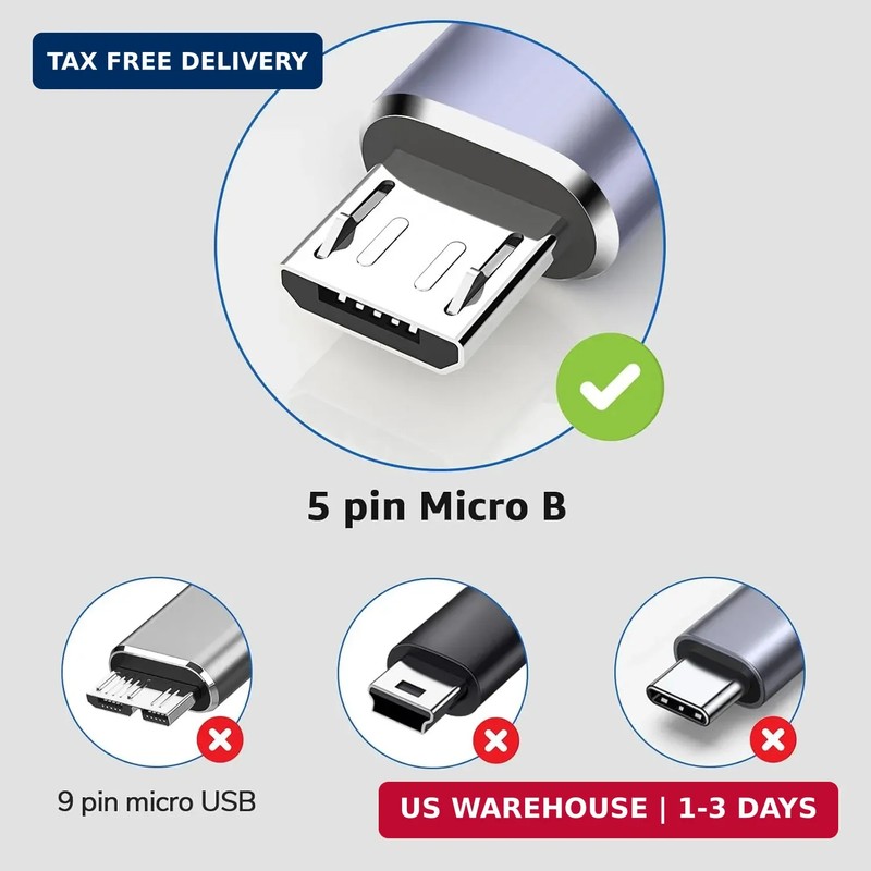 USB C to Micro USB Cable 3FT Micro USB to USB Type C Adapter Cable OTG[Aluminum gallery
