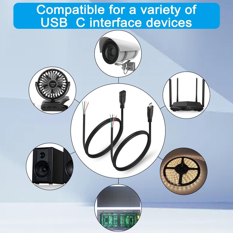4 PCS USB -PD Pigtail Power Cable Fast Charging Bare Wire USB Power Data Cabl... gallery