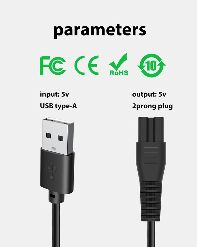 Replacement Charger Cable for SHPAVVER GK-1800/RS8993 - USB-A to DC 5V 1A Fast C gallery