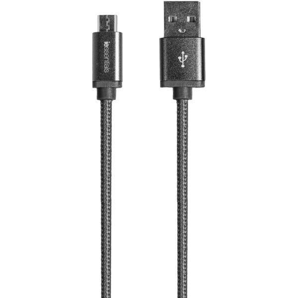 IESSENTIALS IE-BC6MICRO-BK Braided Charge 6ft Sync Cable Android LG Samsung HTC