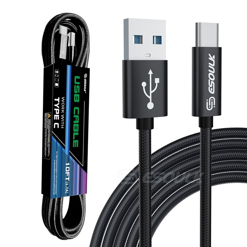Esoulk 1.7A 10FT USB Cable For Type-C In Black Model # DC-EC45L-TPC-10FTBK gallery