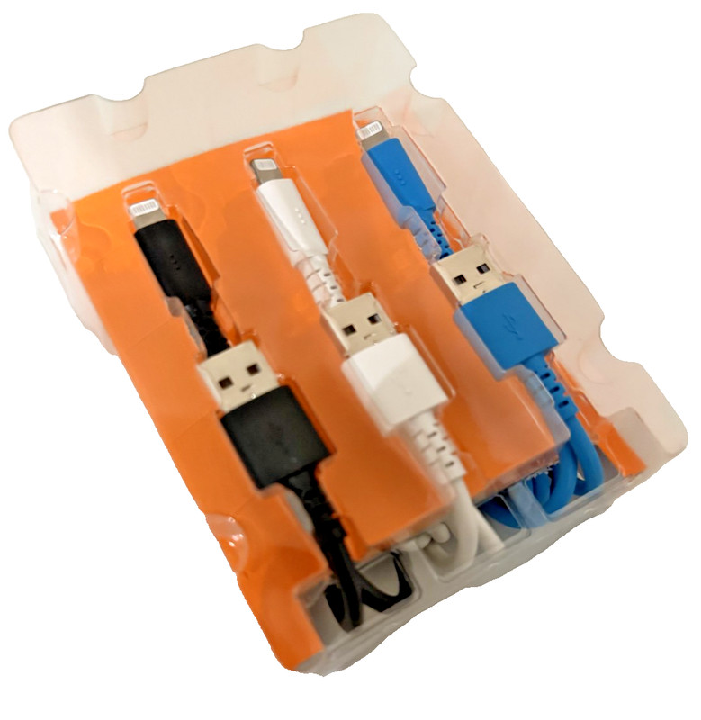 3-Pk Tech & Go Fast Charging Cable iPhone iPad Signature 3 Ft - New Open Box