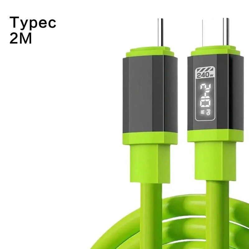 Ultra-Fast 240W Type-C Charging Cable, 2M, Soft Non-stick Silicone Material gallery