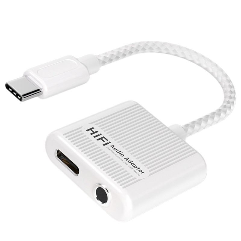 Convenient USB C to 3.5mm Earphone with PD60w Charging for Daily Travel Use
