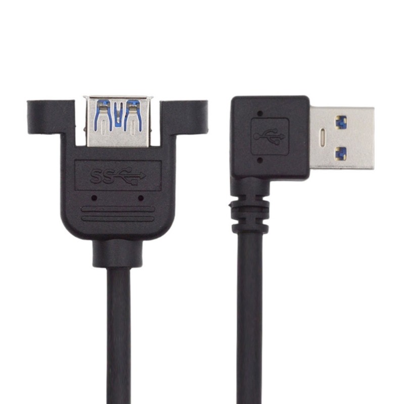 USB 3.0 Male/Female Connectors Line Right Angle/Straight Head Extension Cord gallery