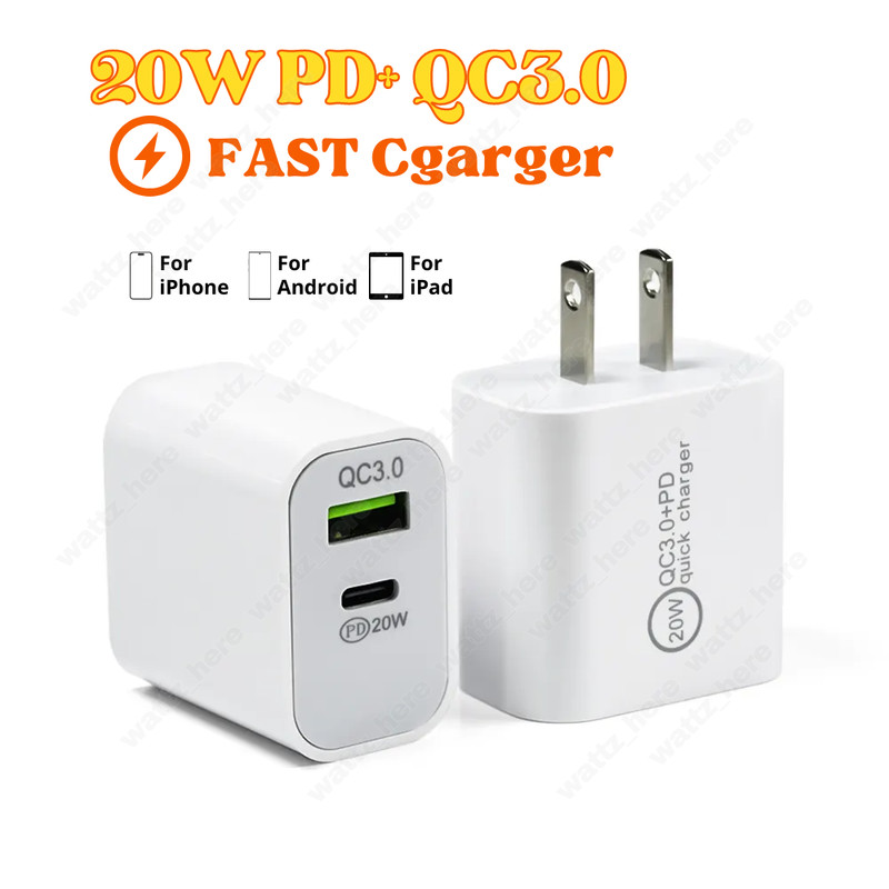 20W USB-C PD Fast Charger Block Power Adapter Lot For iPad iPhone 14 13 12 11Pro