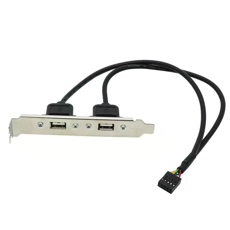 2 Pack Motherboard 9Pin USB to Dual USB2.0 Back Panel Rear Baffle Extension C... gallery