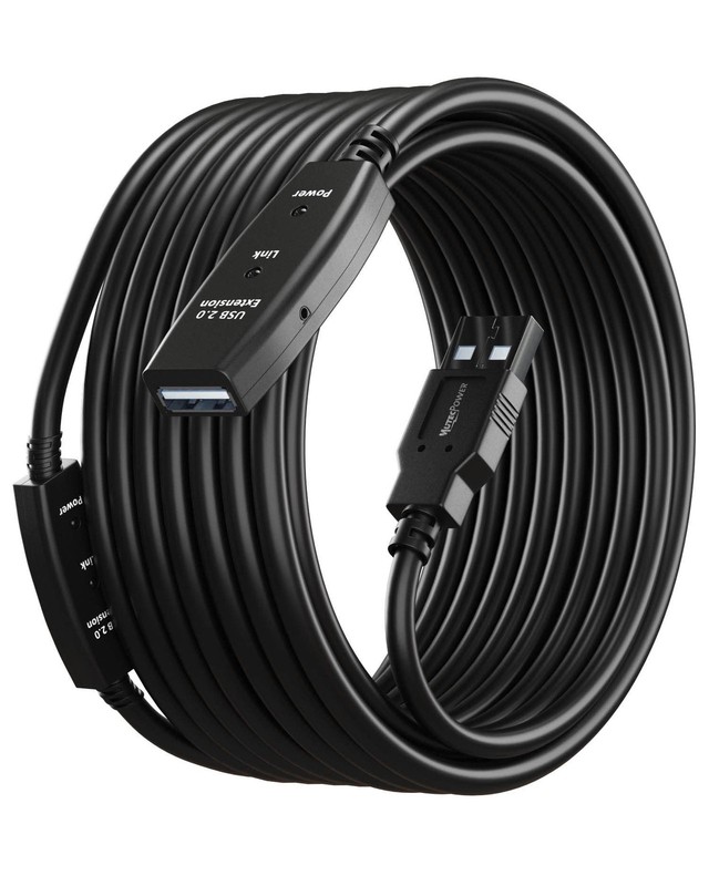 50 Feet Active USB Extension Cable 2.0 Male to Female with 2 Extension chipse…