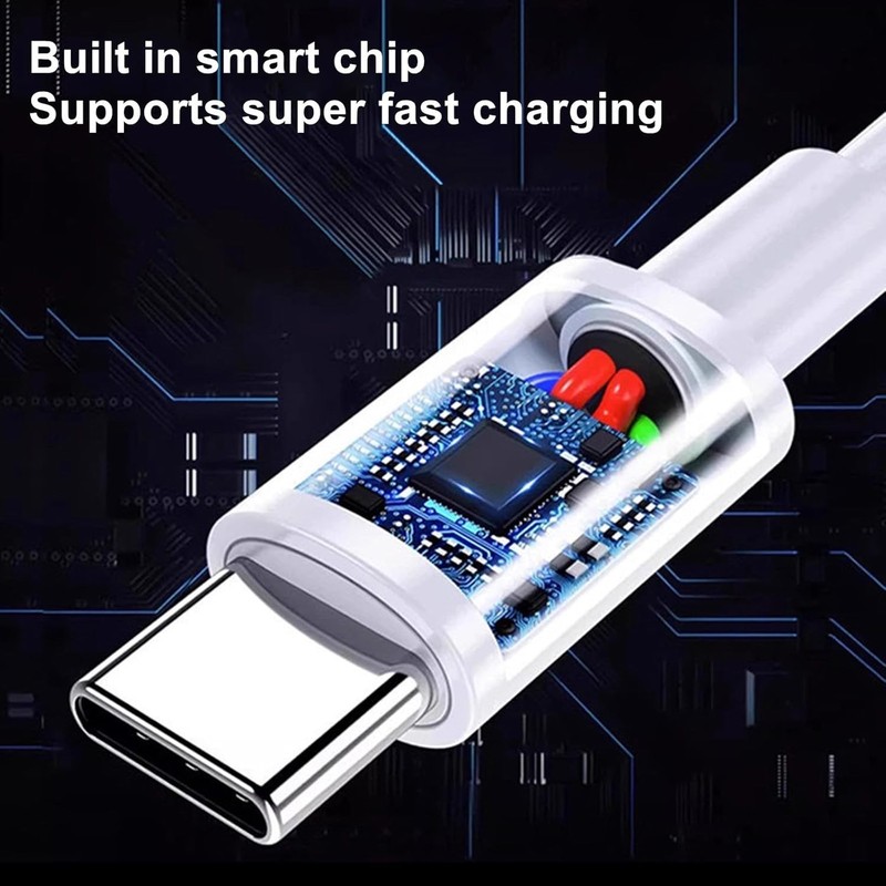 Performance Pack: 5 USB-C to Type-C Fast Charge Cables - 1ft White TPE Wires gallery