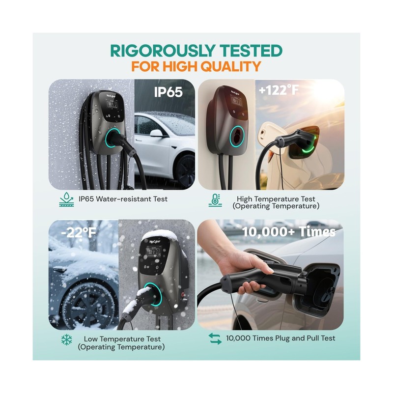 Level 2 EV Charger(WiFi APP/Plug-Play), 48A, 25ft Cable ETL Certified, 240V N... gallery