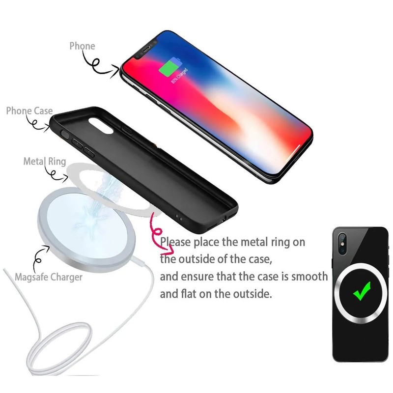 Universal Metal Ring Magnetic Wireless Compatible with Apple Magsafe Charger gallery