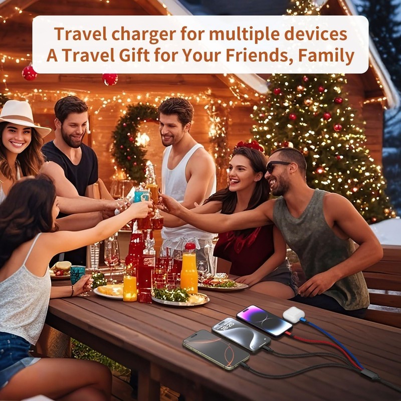 Universal 4-in-1 5FT USB C Charging Cable Pack for iPhones and Android Devices gallery