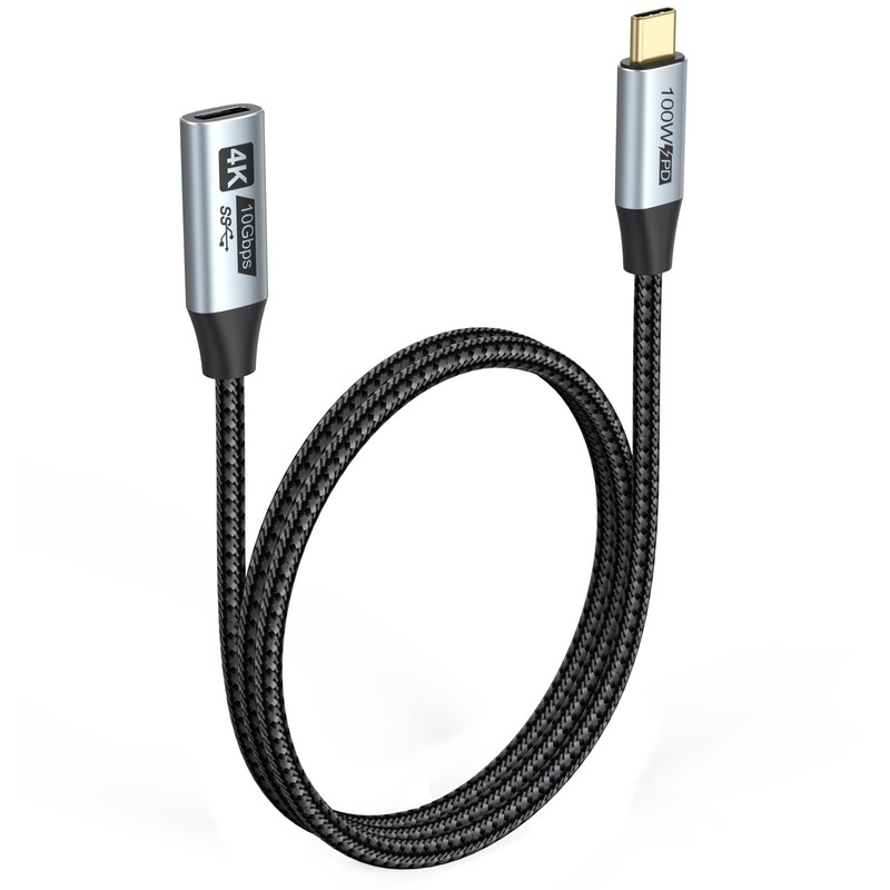 5 Pack 6ft USB C Extension Cable 10Gbps Male To Female Extender Cord Grey gallery