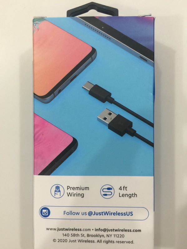 Just Wireless 4 Feet Charge Sync USB-C Charging Cable - Black NEW gallery