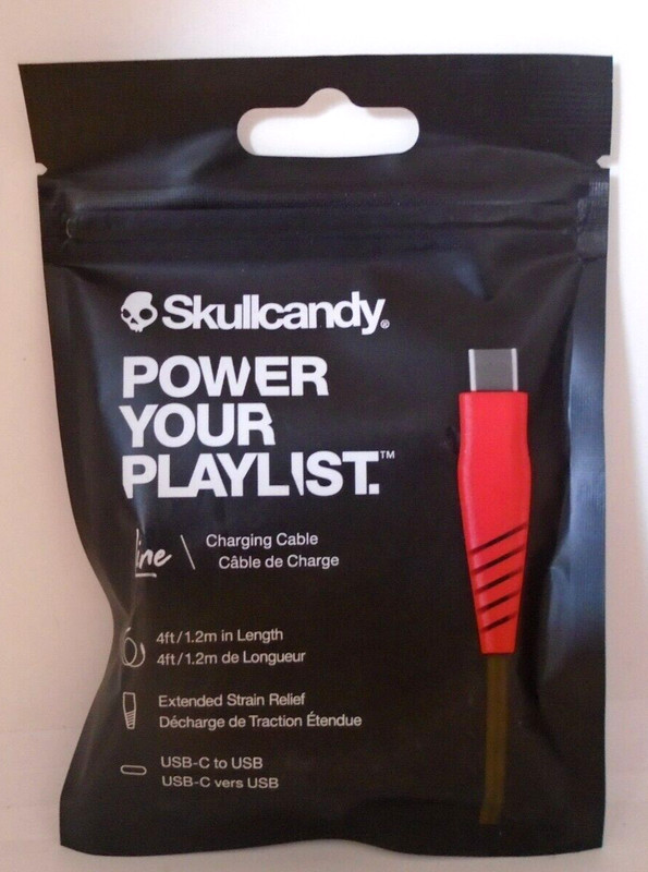 Skullcandy Power your Playlist line charging cable red 4 feet