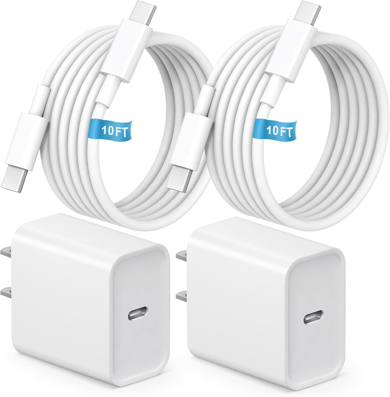 Iphone 17 16 15 Charger Fast Charging Type C Chargers USB C Charger Block | 10FT