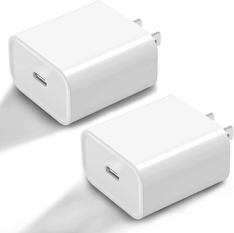 2Pack Type C PD 20W Fast Charger Cube 6FT Dual USB C Cord for Apple iPhone 15/16
